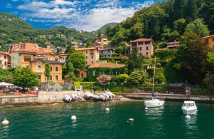 View of Varenna town at lake Como Italy