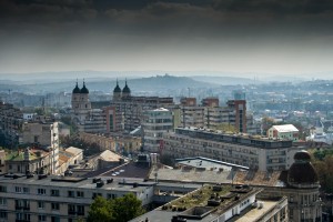 Panoramic view over est european town - Iasi, Romania
